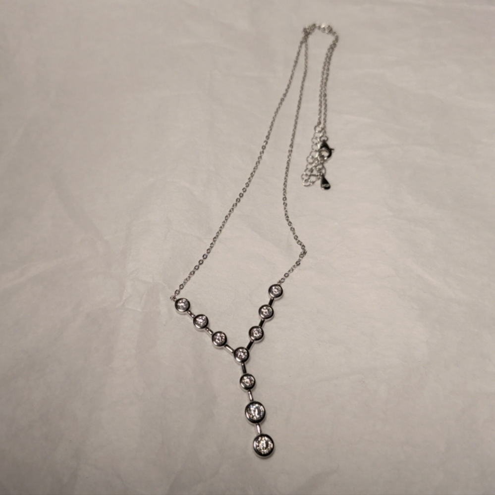 Y-Shaped Moissanite Pendant Necklace